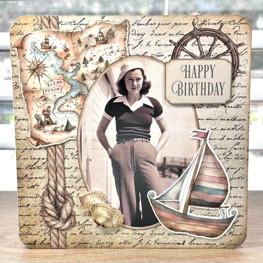 Handmade Nautical Birthday Greeting Card